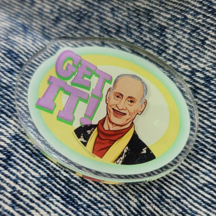 John Waters Get It Lapel Pin for wholesale by Mixtape Your Life