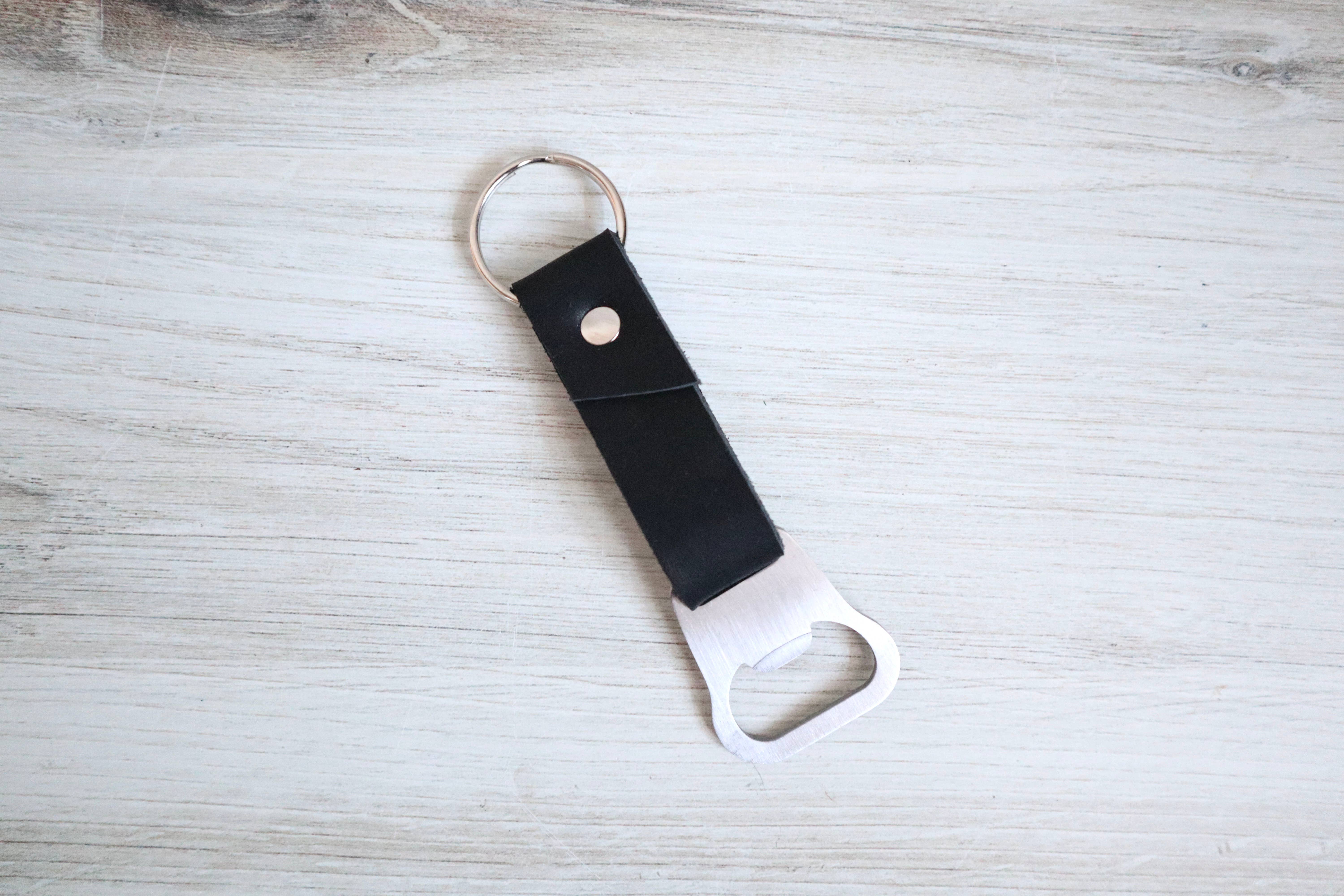 Blu Mountain Co - Wholesale Keychain - Unisex - Custom Leather Bottle Opener Custom Text Keychain7