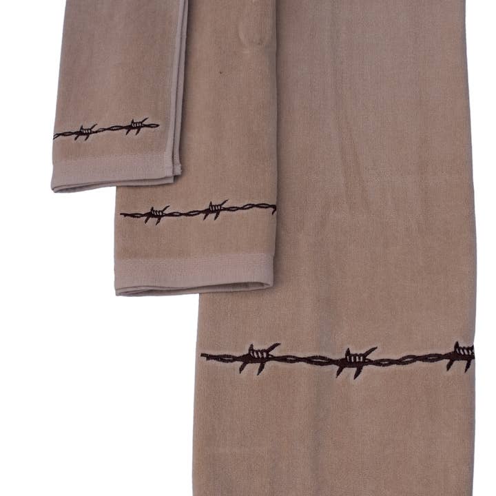 Country Barn USA - Wholesale Towel Set - Bath Towel Set, Beige (Tan) - 2 Design Options2