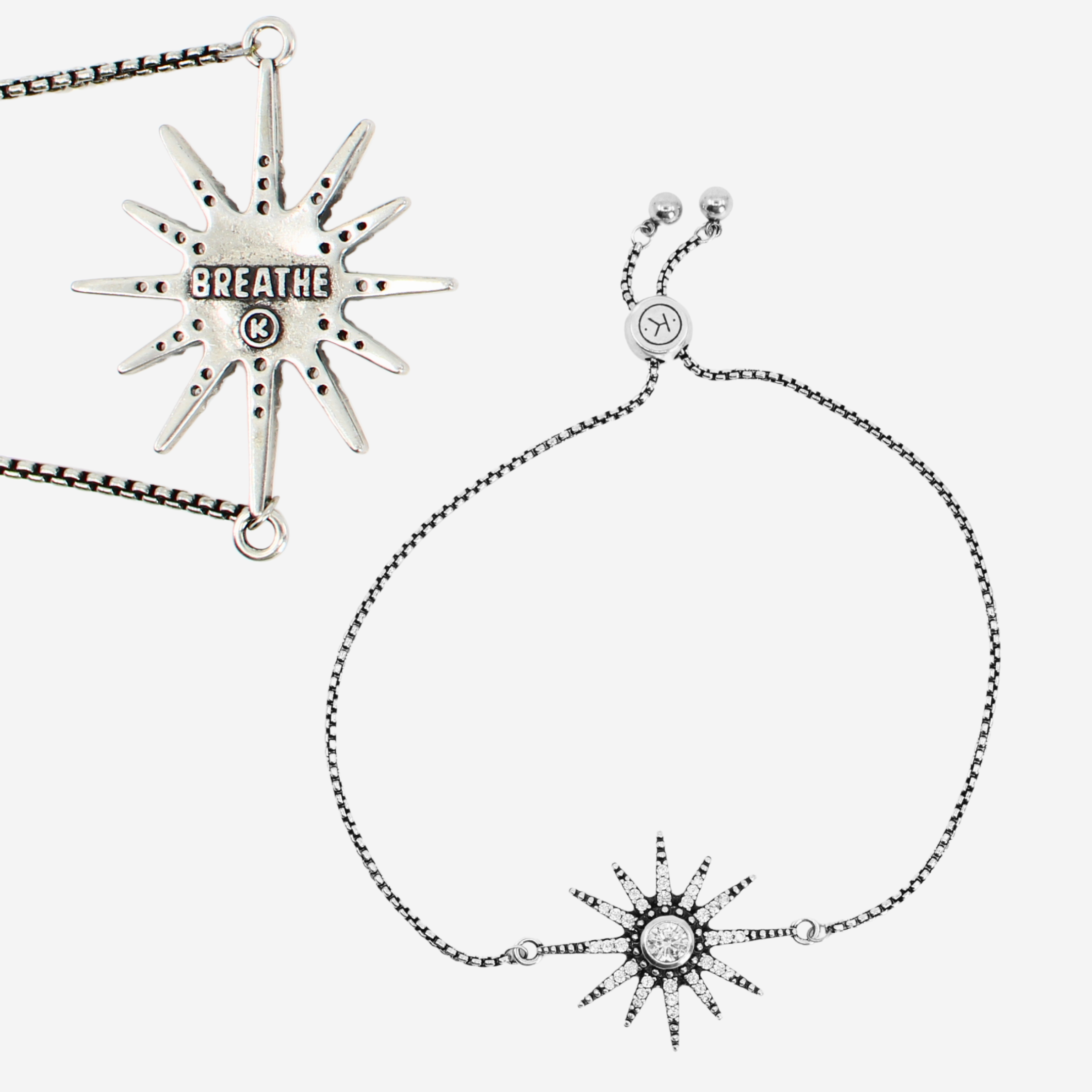 Katia Designs – Engroshandel Armbånd med vedhæng – Breathe Crystal Starburst justerbar kædearmbånd1