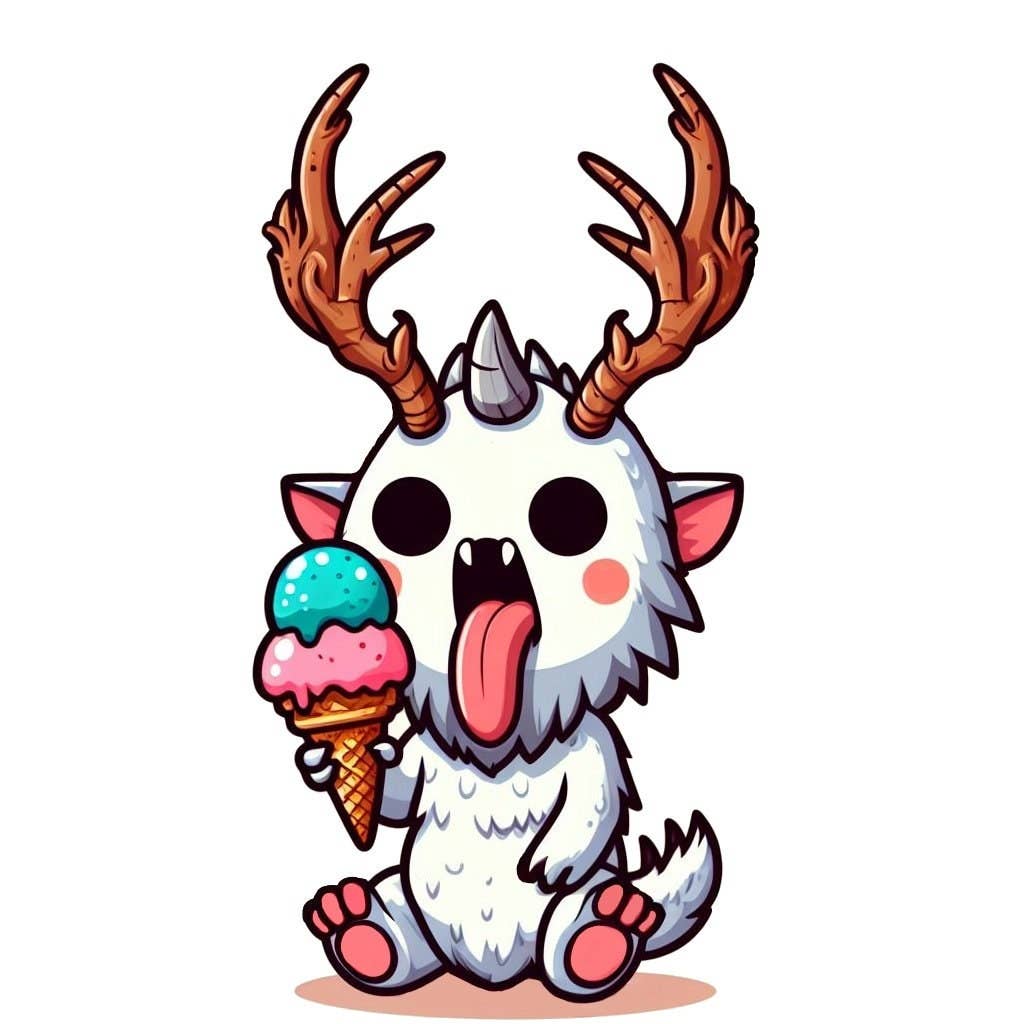Mountain's Misfits - Wholesale Sticker - Wendigo with Ice Cream Sticker4