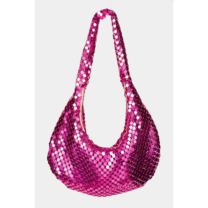 Collections by Fame Accessories - Wholesale Shoulder Bag - Women's - Sequin Disc Handbag