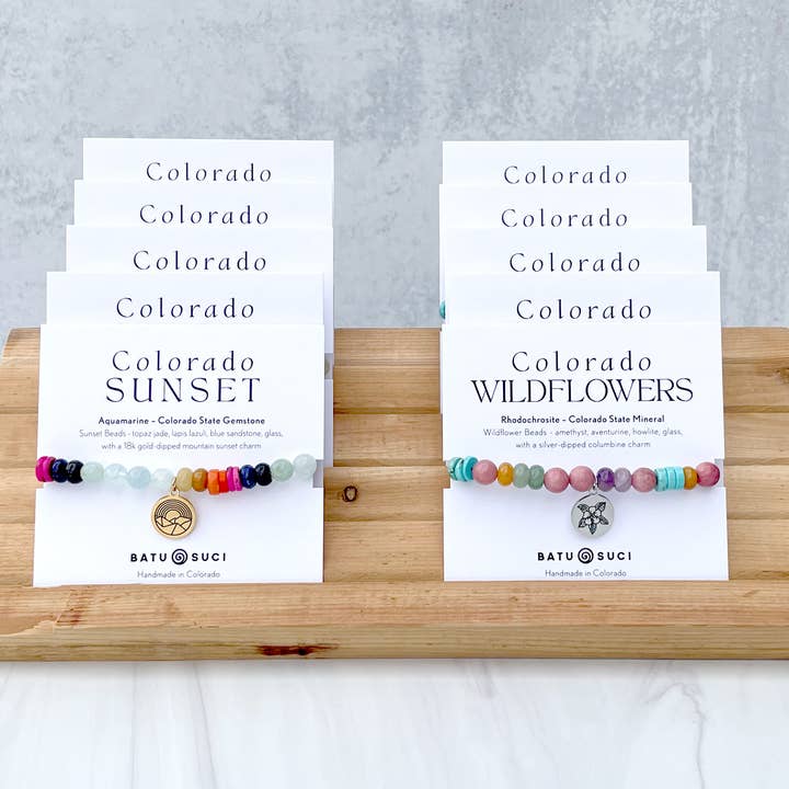 Batu Suci Handmade Jewelry & Aromatherapy - Wholesale Beaded Bracelet - Colorado Wildflowers Bracelet | Gemstone Bracelet