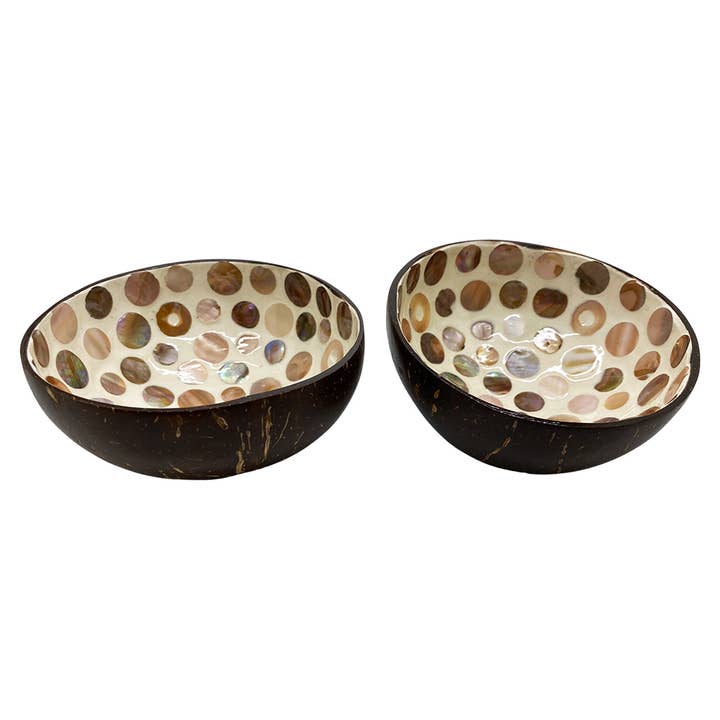 VIE - Wholesale Decorative Plate/Dish/Bowl - Hand-Painted Coconut Bowls, Lacquered, Set of 254