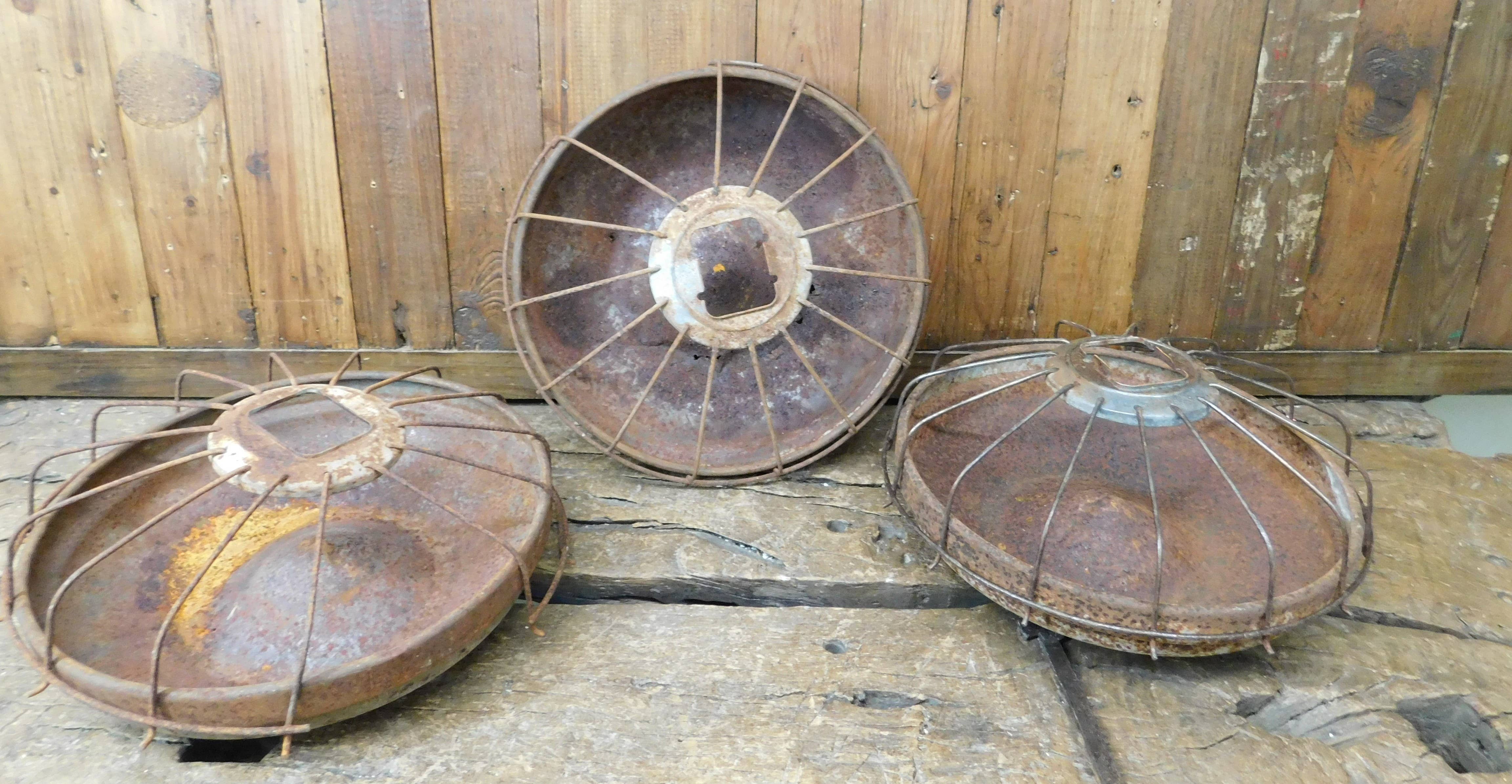 My Amigos Imports - Wholesale Decorative Plate/Dish/Bowl - Vintage Metal Chicken Feeders-Storage-Display-Rustic-Antique0