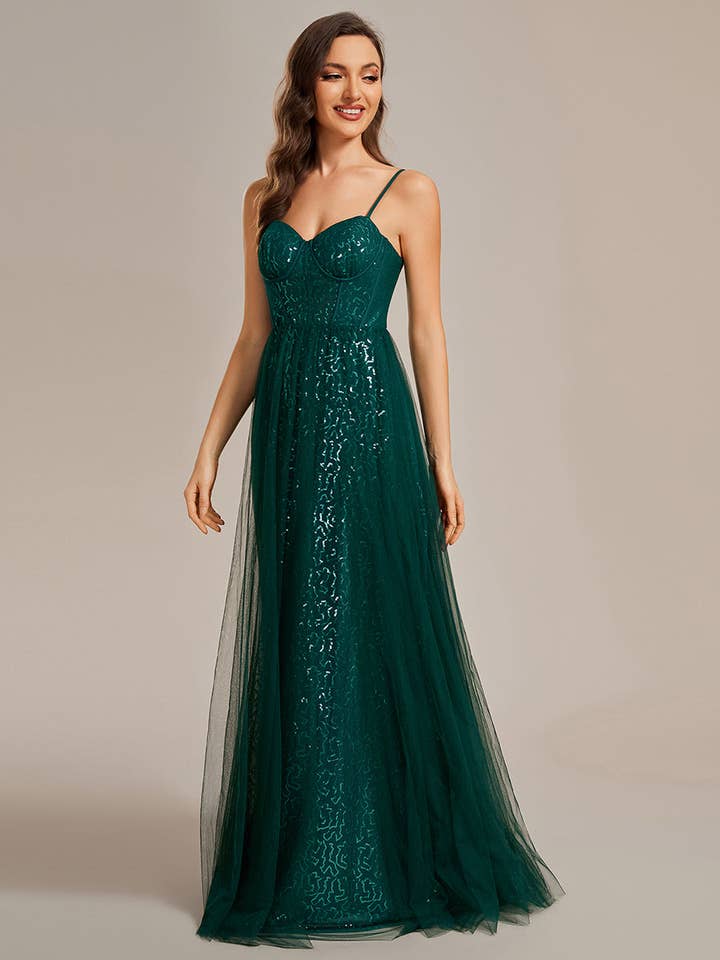 Ever-Pretty - Wholesale Gown - Women's - Exquisite Sequin Sweetheart Spaghetti Straps Evening Dress7