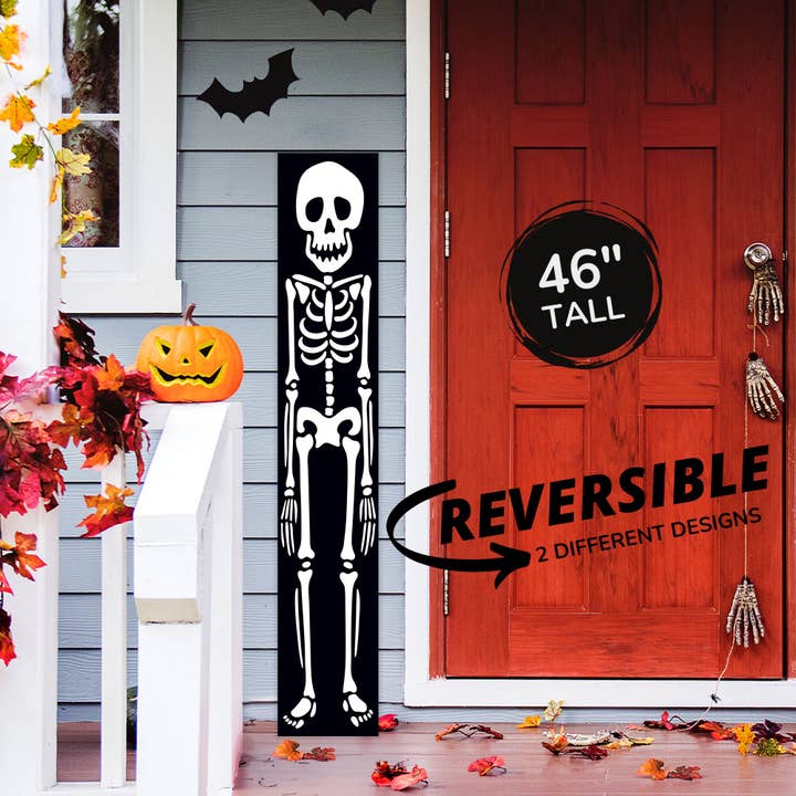 Skeleton Halloween Porch Sign for wholesale by 9th Letter Press