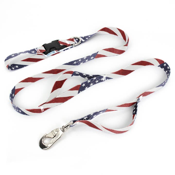 Flags Old Glory Fab Grab Leash - Made in USA - Three Handles for wholesale by Buttonsmith