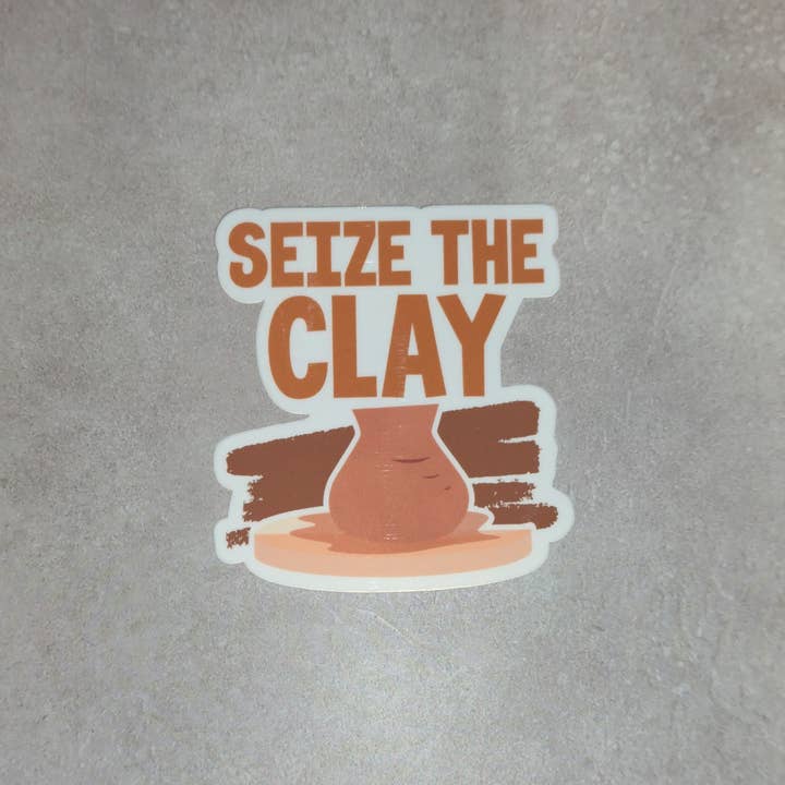 Dancing Dolphin Crafts - Wholesale Sticker - Seize the Clay | Pottery Maker Sticker | Ceramic Sticker