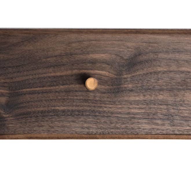 KHEM Studios - Wholesale Wall Mounted Shelf - Peg Board Hardwood Wall Rack in Walnut – 3 or 5 Pegs1