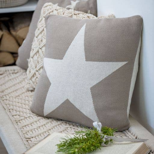 Kussen 2WayStar Taupe 40x40cm voor wholesale door Retreat Home Ltd