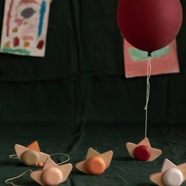 Pull & Push Wooden Ship for wholesale by Babai