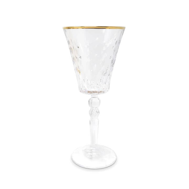 VIVIENCE - Wholesale Wine Glass - Liscio Ottico- Set of 6 Water Glasses with Dimond Cut