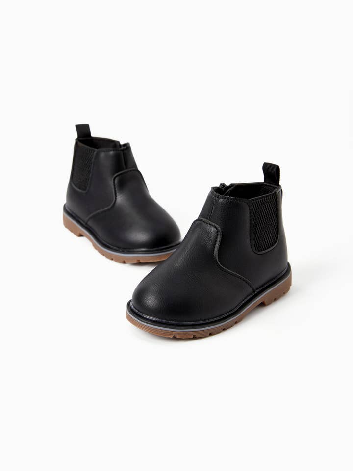 PatPat - Wholesale Boots - Kids - Kids' Spandex PU Leather Boots with Zipper - Solid Color