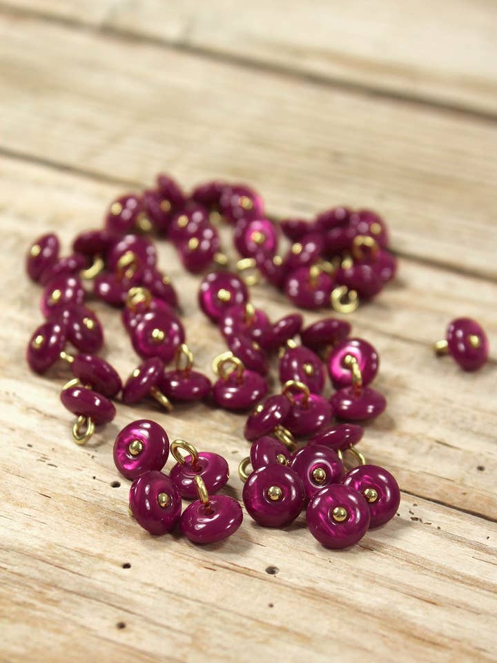 Magenta Pink Perla Button for wholesale by Eglantine et Zoé