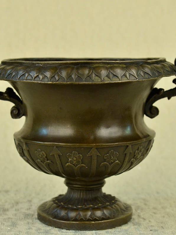 Vaso elegante Milo assinado original com escultura e suporte para plantas em bronze por atacado de Bronzhaus