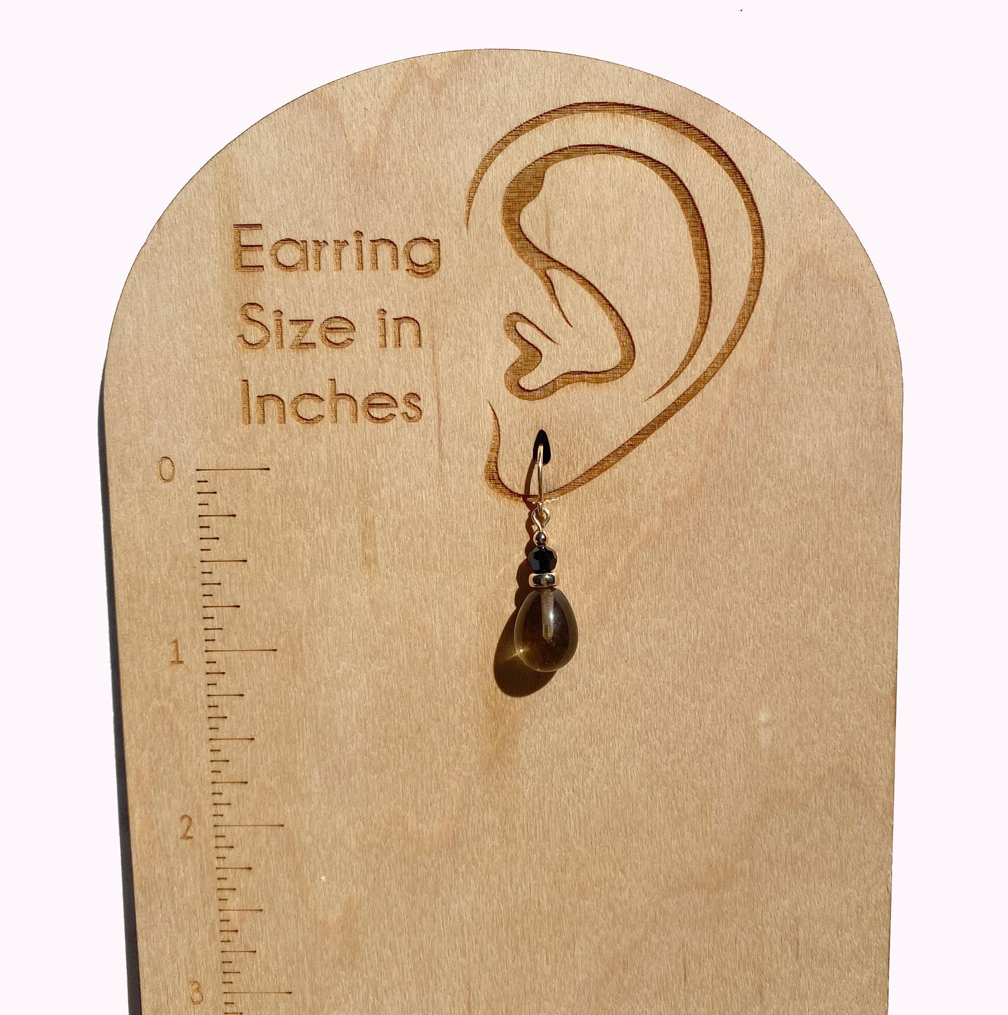 Owen Glass Collection - Wholesale Dangle Earrings - BANNERS 29 - LIGHT SMOKE TOPAZ GLASS EARRINGS, JET CRYSTAL3