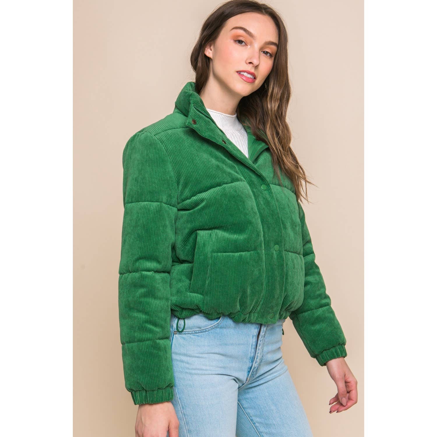 Baie Bleue - Wholesale Jacket - Women's - Corduroy Jacket with Snap Closure5