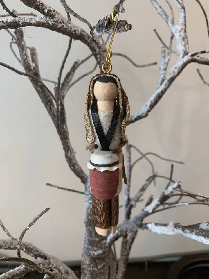 Nativity Drummer Boy Wooden Doll Ornament for wholesale by Our Saint Family