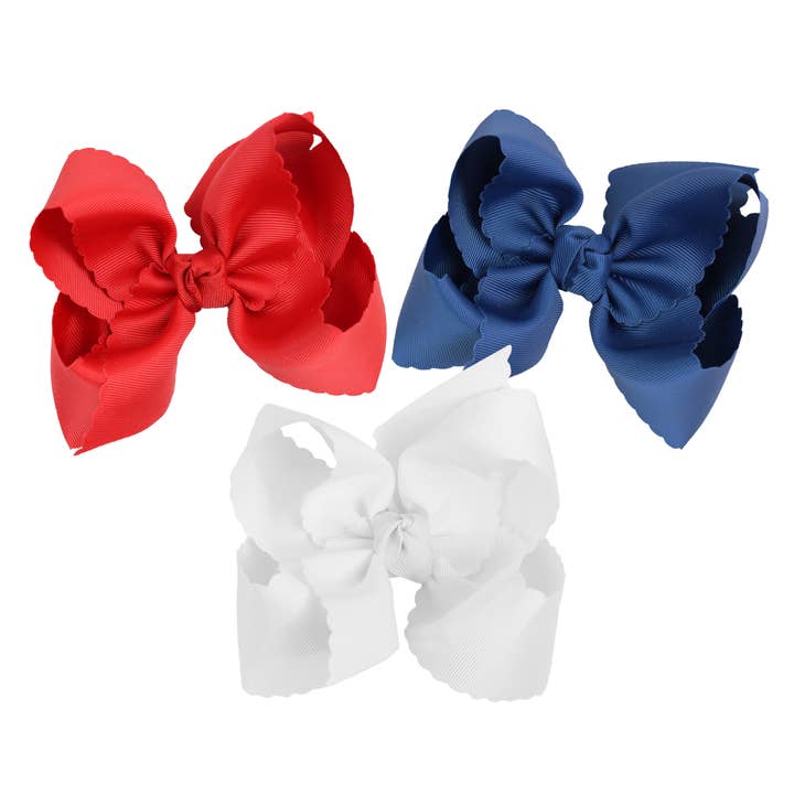Beyond Creations, LLC - Wholesale Hair Bow - Kids - SCALLOPED EDGE BOW
