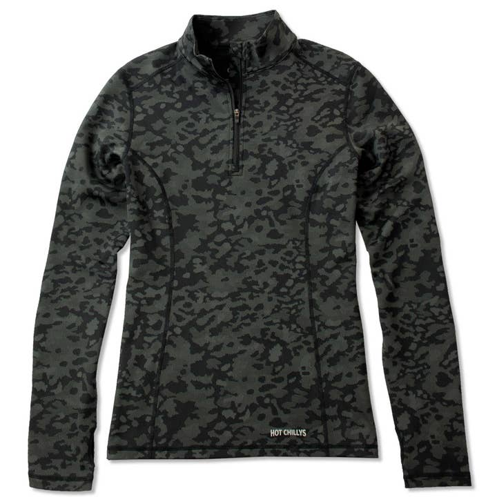 Women's Camo Jacquard Zip-T for wholesale by Hot Chillys