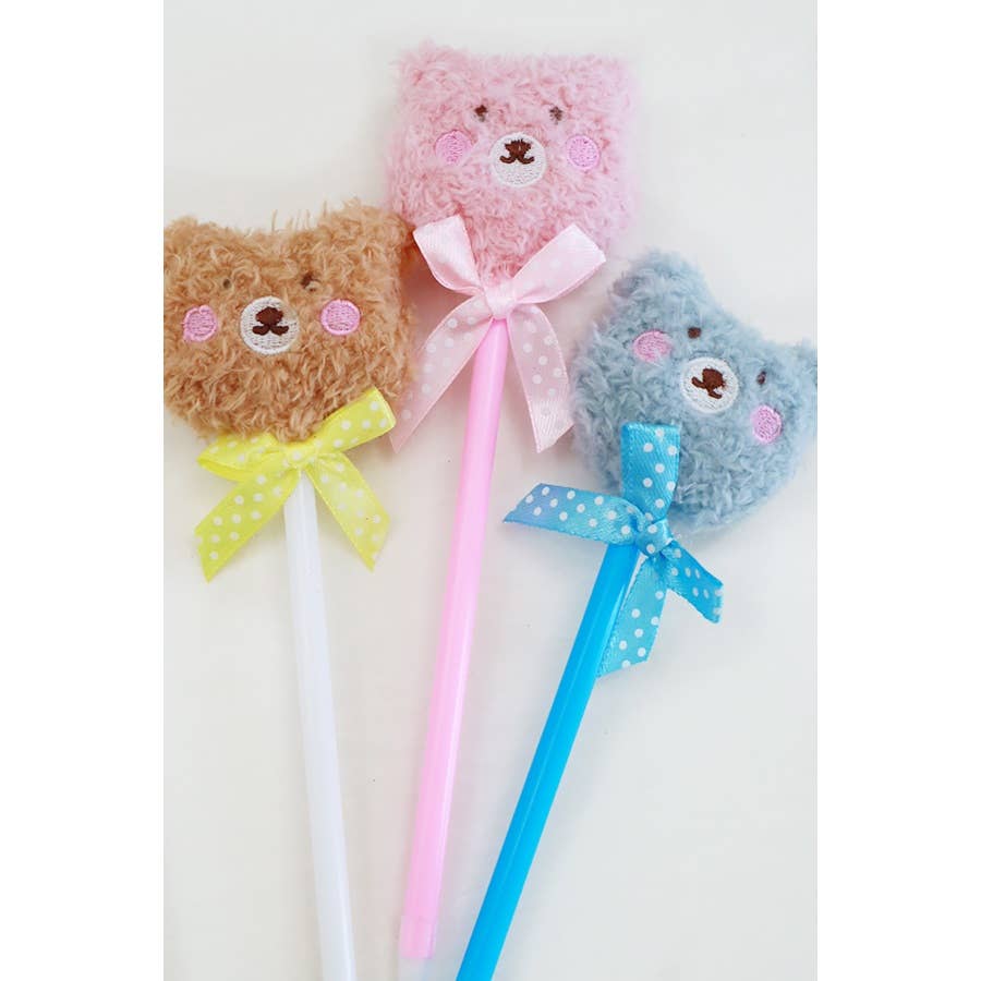 MIX COLOR Teddy Bear Plush Pen for wholesale on Faire0
