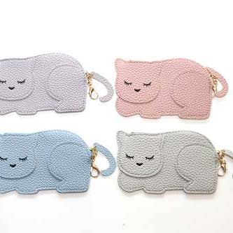 Yuko B - Wholesale Coin Purse - Women's - Katie Cat Purse - The Elegant Grey Kitten2