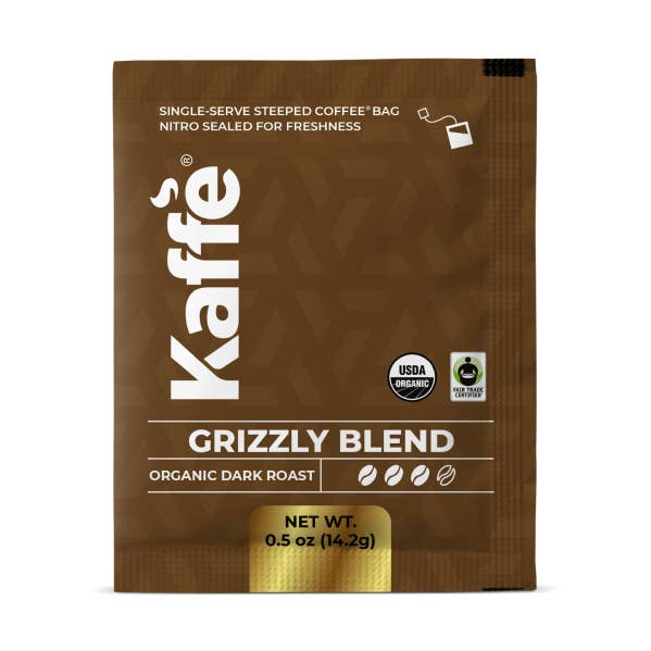 Grizzly Blend - Dark Roast Coffee Steeped Bag (5pack) for wholesale by Kaffe
