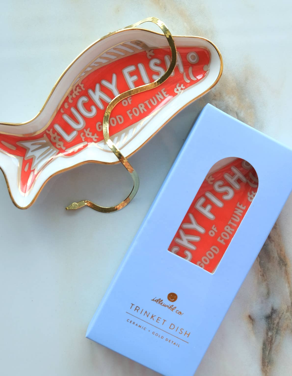 Idlewild Co. – wholesale Smyckesfat – Lyckofisk Porslinssmyckesskål1