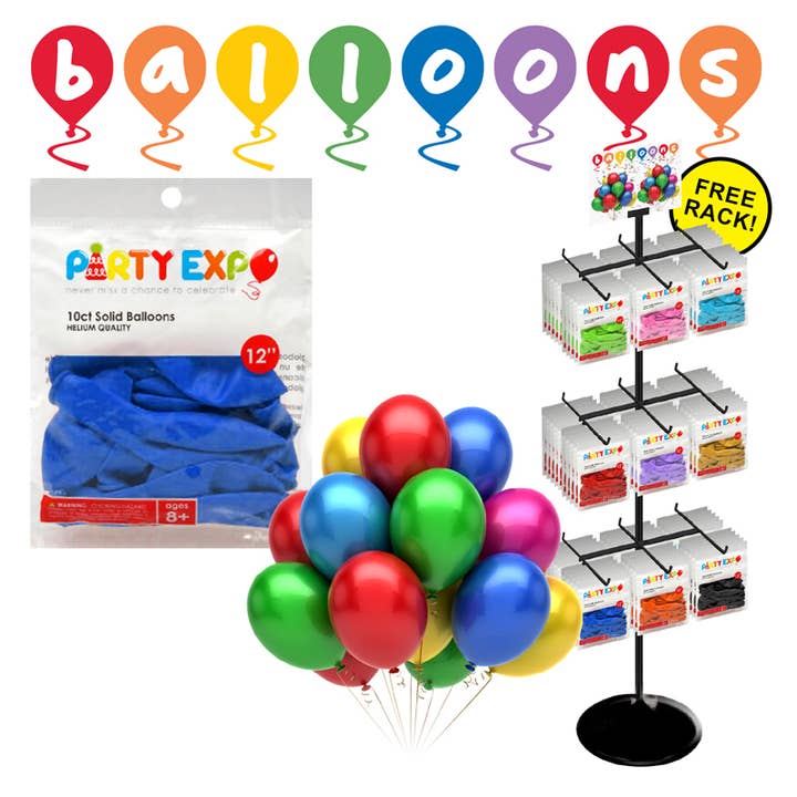 Deluxe Import Trading - Wholesale Balloon - Balloon Assortment 288 Pc Display