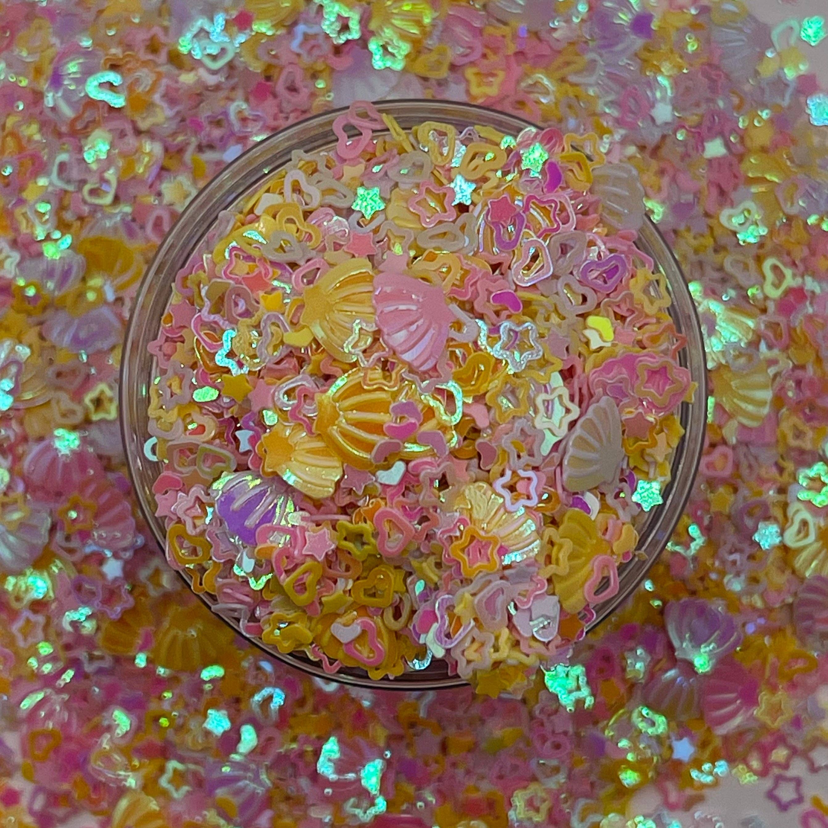 One Stop Cups - Wholesale Craft Supplies - Pink Mermaid Shaped Glitter2