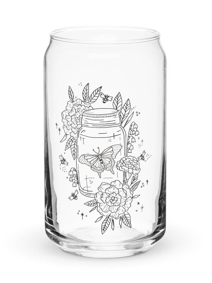 Mariposa Marigold Can Glass for wholesale by kash co studio