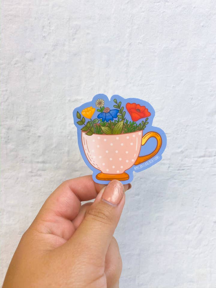 Autocolante Copo Chá | Autocolantes | Autocolantes para Hidrobalão | lapto por atacado de Michaela K Creations