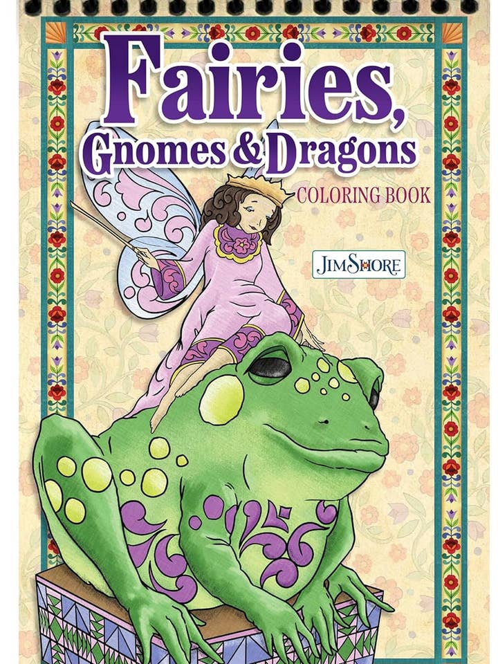 Jim Shore Fairies, Gnomes & Dragons Coloring Book for wholesale by Fox Chapel Publishing