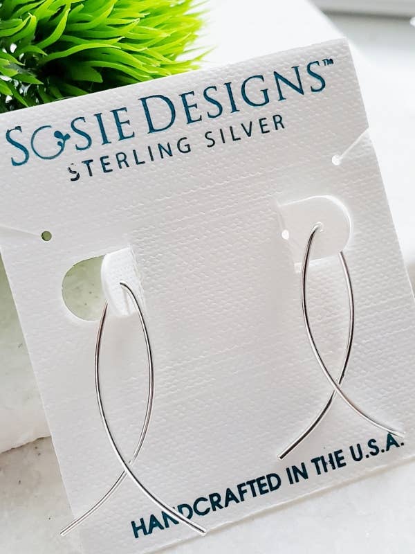 Sosie Designs - Vente Créoles - Créoles Infinity Wishbone Threader en argent, taille S3