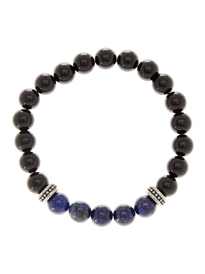 Pulsera Harmony de lapislázuli y ónix para venta al por mayor de Stephen Oliver