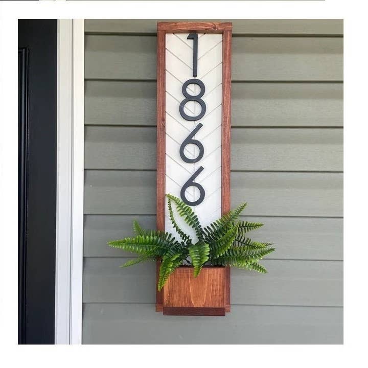 Vertical Address Sign Planter, House Number, House Number Sign, Address Sign, Address Plaque Personalized Numbers Sign, Housewarming Gift for wholesale by Liberty Trade Corp