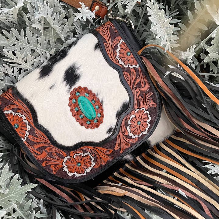 Haute Southern Hyde - Vendita all'ingrosso Borsa a tracolla - Donna - Borsa western in pelle bovina Jessie Jane (con frange)