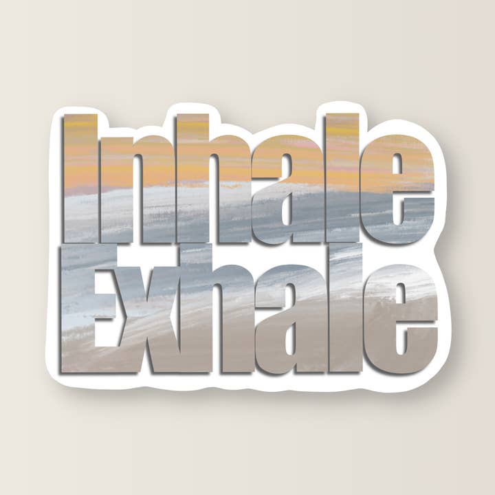 INALAR EXPIRAR TEXTO PRAIA ADESIVO DE VINIL E PAPEL À PROVA DE INTEMPÉRIES por atacado de Drifting Souls Paper Co.