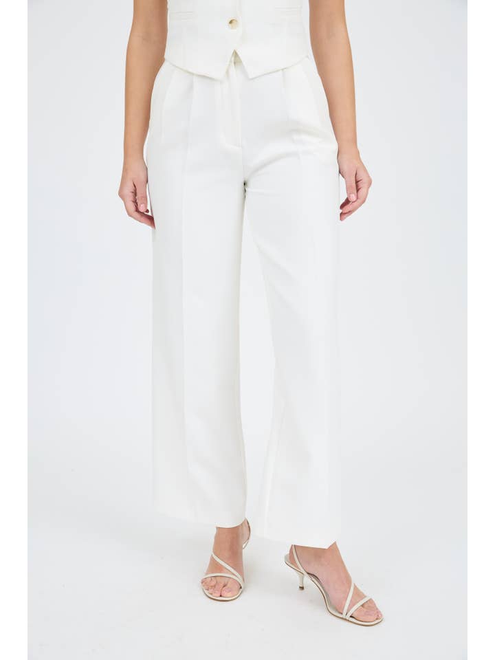 The Workshop Studio - Wholesale Pants - Women's - HIGH WAIST FRONT PLEAT WIDE LEG DRESS PANTS