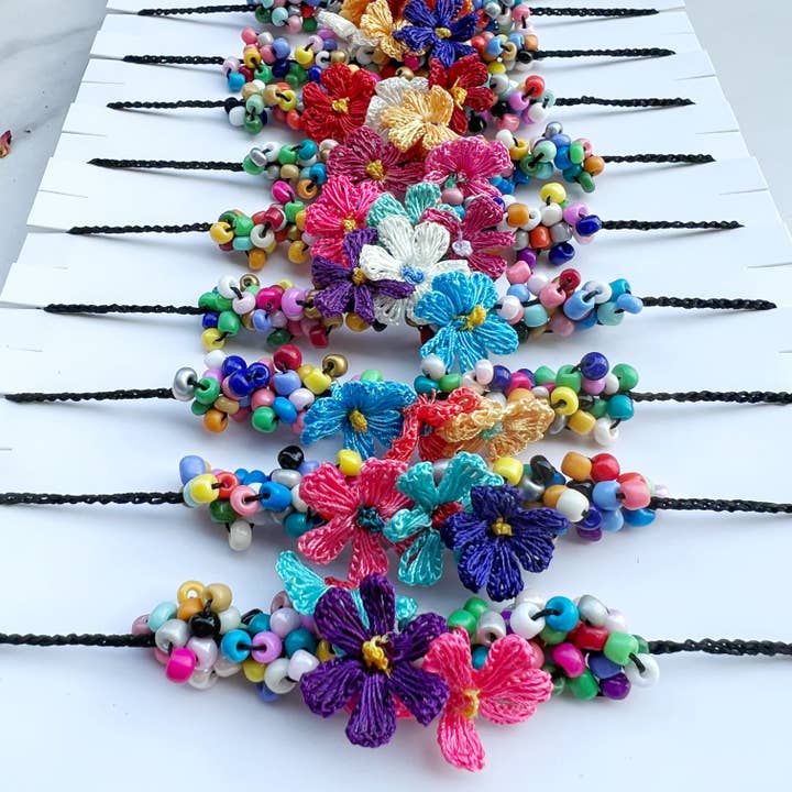 Gypsy Soul - Wholesale Beaded Bracelet - Floral Blossom Crochet Beaded Bracelet/Anklet1