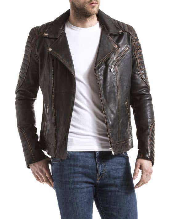 Blue Wellford - Wholesale Leather Jacket - Men's - Men's genuine leather jacket Biker Moto ZAMBEZI6