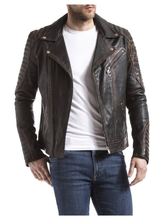 Blue Wellford - Vendita all'ingrosso Giacca in pelle - Uomo - Giacca da uomo in vera pelle Biker Moto ZAMBEZI6