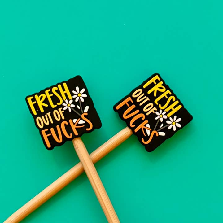 Comma Craft Co - Wholesale Knitting/Crochet Supplies - Knitting Needle Point Protectors - Swearing Fresh out of Fuc