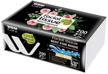WBM LLC - Wholesale Tissue Paper - WBM Care Facial Tissue Rose Fragrance0