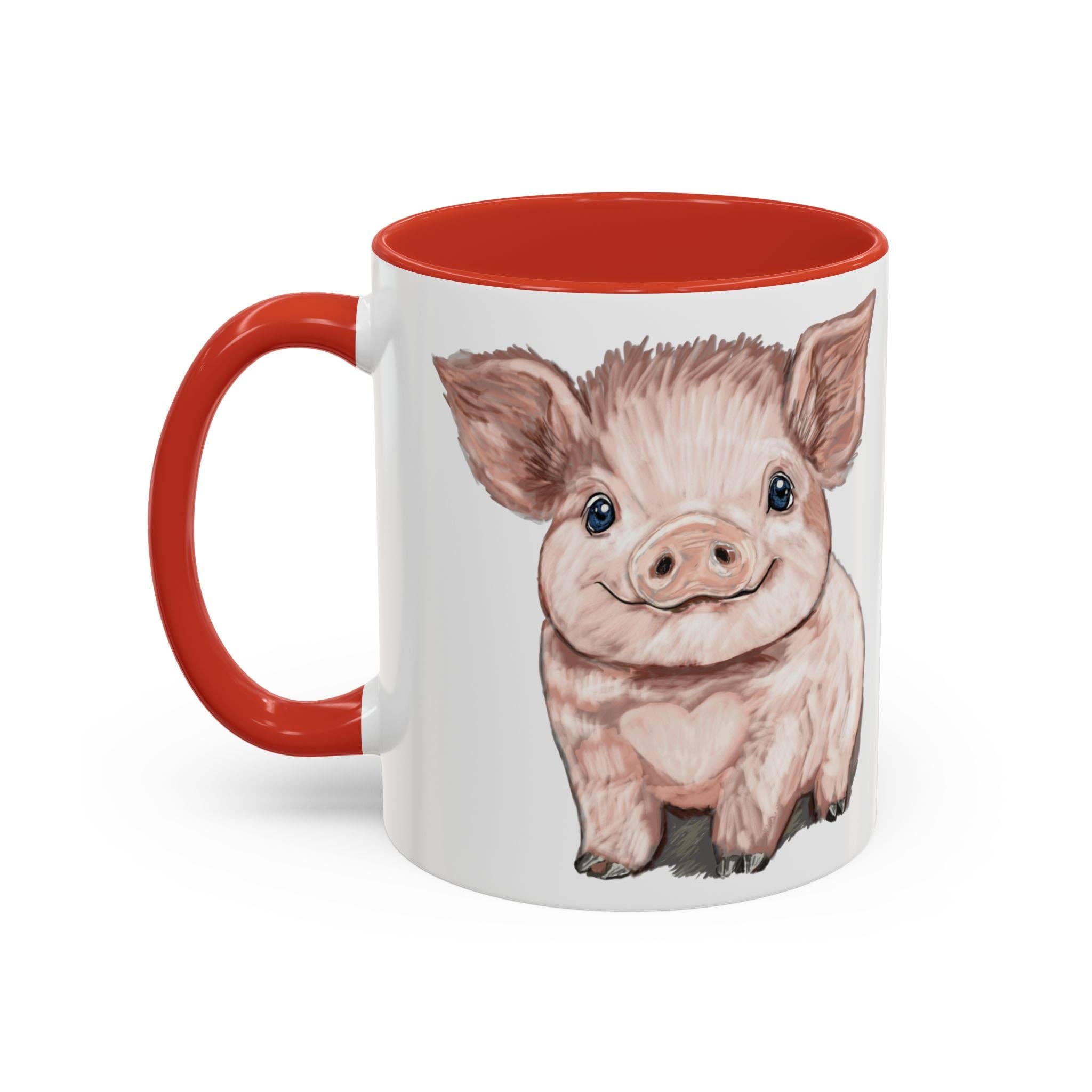 Blue Cava - Wholesale Coffee Mug - Adorable Piglet Two Tone Ceramic Mug - 11 oz & 15 oz23