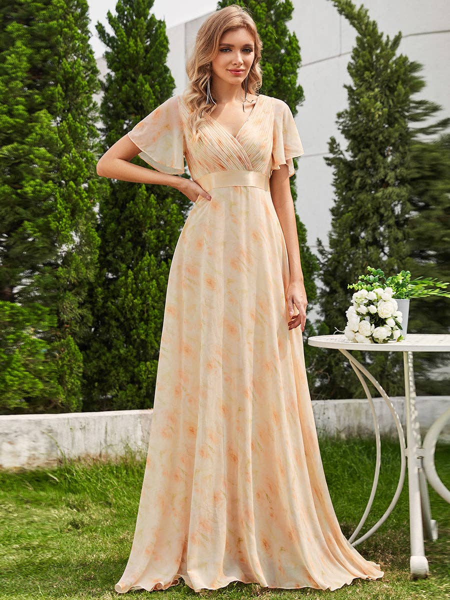 Ever-Pretty - Vendita all'ingrosso Abito da sera - Donna - Abito da damigella in chiffon con doppio scollo a V e volant54