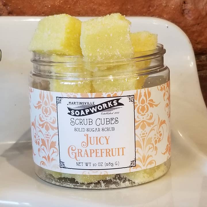 Juicy Grapefruit Scrub Cubes - Solid Sugar Scrub for wholesale by Martinsville Soapworks