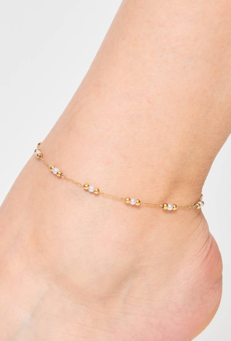 Gold Correntes de tornozelo em aço inoxidável 624RX05 para venda a revendedores na Faire1