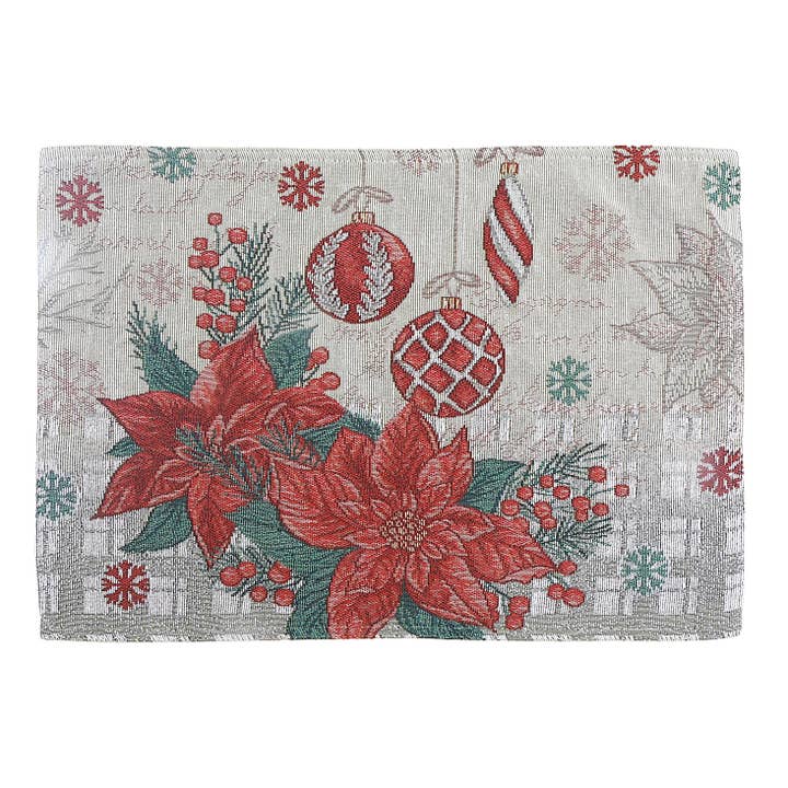 GOBELÄNG BORDSTABLETT (JULSTJÄRNA & ORNAMENT) (33 X 46 CM) för wholesale av IH Casa Decor